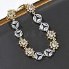 Brass Micro Pave Clear Cubic Zirconia Link Chain Bracelets for Women BJEW-C156-06A-PG-3