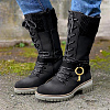 6Pcs 3 Colors Boot Alloy Shoe Charms HJEW-AB00734-6