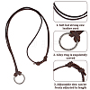 2Pcs 2 Colors Alloy Cowhide Leather Cords Neck Cord AJEW-GF0013-18-6