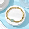 304 Stainless Steel & Natural Green Aventurine Beaded Stretch Bracelets for Women BJEW-JB11053-03-2