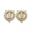 Brass Micro Pave Cubic Zirconia Chandelier Component Links X-ZIRC-G157-32G-1