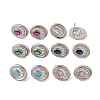 Brass Micro Pave Cubic Zirconia Stud Earrings EJEW-G471-13P-2