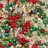 4 Colors Christmas 6/0 Transparent Fringe Glass Seed Beads SEED-X0058-11-2