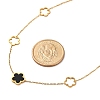 Ion Plating(IP) 304 Stainless Steel & Plastic Flower Pendant Necklaces for Women NJEW-P320-02G-03-5