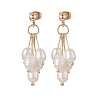 Natural Pearl Beaded Cluster Earrings EJEW-JE05211-1