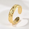 Textured 304 Stainless Steel Open Cuff Rings RJEW-R014-03G-02-1