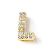 Brass Micro Pave Clear Cubic Zirconia Initial Multi-strand Links LS-KK-S520-01G-12-1