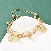 Iron Figaro & Paperclip Chain Double Layers Bracelets Link Bracelets for Women BJEW-A156-01G-2