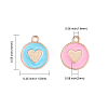 50Pcs 5 Colors Alloy Enamel Charms ENAM-CJ0001-86-2