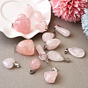 Heart Gemstone Pendants G-TA0001-19-12