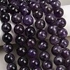 Natural Amethyst Round Bead Strands G-L170-12mm-02-7