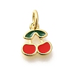 Real 18K Gold Plated Brass Enamel Charms KK-L225-001G-03-1