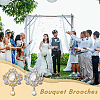 DICOSMETIC 4Pcs 2 Colors Wedding Bridal Flower Bouquet Crystal Rhinestone Brooch JEWB-DC0001-05-5
