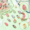 60Pcs 12 Styles Printed Natural Shell Beads BSHE-CJ0001-10-3
