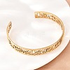 Hollow 304 Stainless Steel Open Cuff Bangles for Women BJEW-F547-01G-2