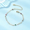 Brass Oval Link Chains Bracelets for Women BJEW-JB12970-1