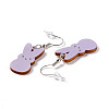 Rabbit Wooden Dangle Earrings LS-EJEW-D189-01F-3