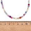 Dyed & Heated Faceted Round Natural Agate and Cultured Freshwater Pearl Beaded Necklaces for Women NJEW-JN06240-02-4