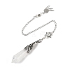 Natural Quartz Crystal Cone Dowsing Pendulum Big Pointed Pendants AJEW-Z041-01F-AS-3