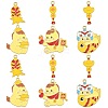 24Pcs 6 Styles New Year's Day Alloy Enamel Pendants ENAM-FS0004-29-1