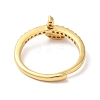 Rack Plating Brass Cubic Zirconia Arabic Letters Adjustable Rings for Women RJEW-S407-10G-10-3