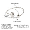 304 Stainless Steel Teardrop Cuff Bangles for women LP8428-2-2