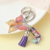 Resin Letter & Acrylic Butterfly Charms Keychain KEYC-YW00001-10-1
