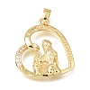 Brass Micro Pave Clear Cubic Zirconia Pendants KK-C263-24B-G-1