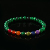 Natural Malachite Beads Stretch Beads Bracelets for Men UA8843-2