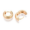 Brass Twist Hoop Earrings EJEW-T048-40G-3