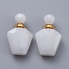 Faceted Natural White Jade Openable Perfume Bottle Pendants G-E564-09A-G-2