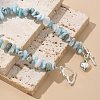 Natural Larimar Beaded Bracelets BJEW-JB02681-01-7