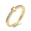 Rack Plating Brass Clear Cubic Zirconia Constellation Adjustable Rings for Women RJEW-S407-08G-05-1