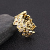Brass Micro Pave Cubic Zirconia Adjustable Open Rings FS-WG624C0-01-1