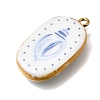 Fruit & Floral & Animals Printed Handmade Porcelain Pendants X-STAS-Z207-01G-01-2