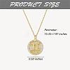 925 Sterling Silver 12 Constellation Necklace Gold Horoscope Zodiac Sign Necklace Round Astrology Pendant Necklace with Zircons Birthday Jewelry Gift for Women Men JN1089E-2