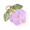 7Pcs 7 Colors Transparent Normal Glass Pendants PALLOY-JF04620-02-4
