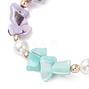 Dyed Natural Trochid Shell/Trochus Shell Chips Beaded Bracelets for Women BJEW-JB13130-01-4