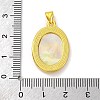 Natural Yellow Shell Carved Angel Pendants KK-D537-07G-01-3