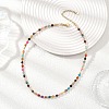 4MM Dyed Faceted Round Natural Agate Beaded Necklaces NJEW-JN05692-1