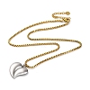 304 Stainless Steel Summer Beach Pendant Box Chain Necklaces NJEW-K389-01GP-01-3