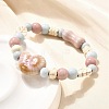 Handmade Porcelain Beads & Synthetic Howlite Beads Stretch Bracelets for Women BJEW-D307-01D-5