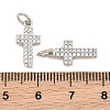 Brass Micro Pave Clear Cubic Zirconia Pendants CU-CBADC6C-05P-02-3