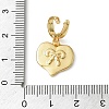 Christmas Brass Rhinestone Heart Pendant Decorations KK-H498-01G-06-3