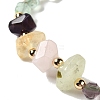 Faceted Natural Fluorite Stretch Beaded Bracelets BJEW-P318-01G-01-2