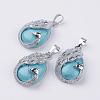 Synthetic Turquoise Pendants X-G-E442-04T-1