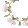 Flower Leaf Shell Pearl & Acrylic Charm Bracelets BJEW-TA00535-03-3