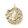 Brass Micro Pave Cubic Zirconia Pendants ZIRC-G157-03I-01G-1