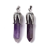 Natural Amethyst Big Pointed Pendants G-E059-03AS-04-2