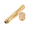 Golden Tone Brass Wax Seal Stamp Head with Bamboo Stick Shaped Handle STAM-K001-05G-U-2